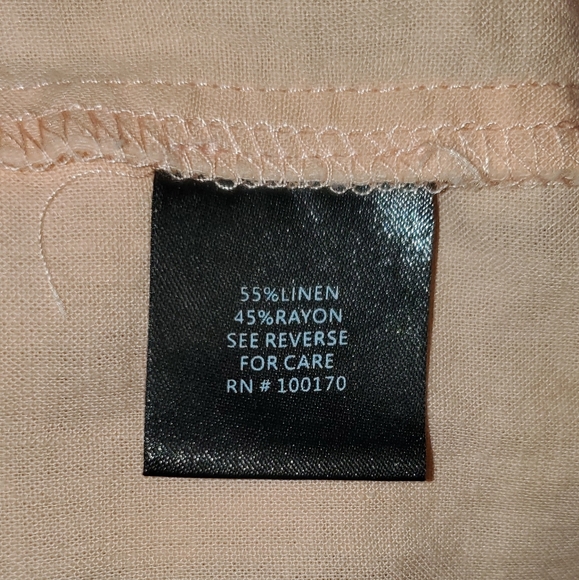 Sandro Linen Blend Henley Top Plus Size 1X Peach - Picture 7 of 8